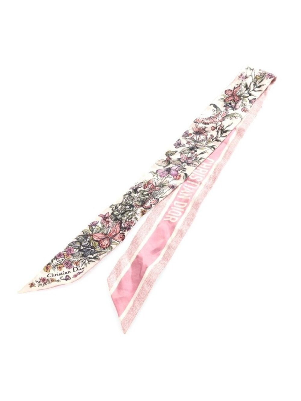 Dior Mitzah Scarf Floral Silk Pink